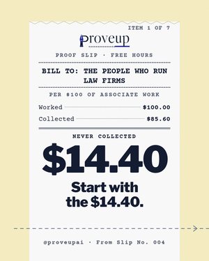 Receipt style: start with the $14.40 of every $100 never collected.