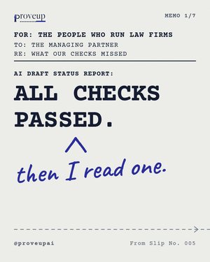 Memo style: All checks passed. Then I read one.
